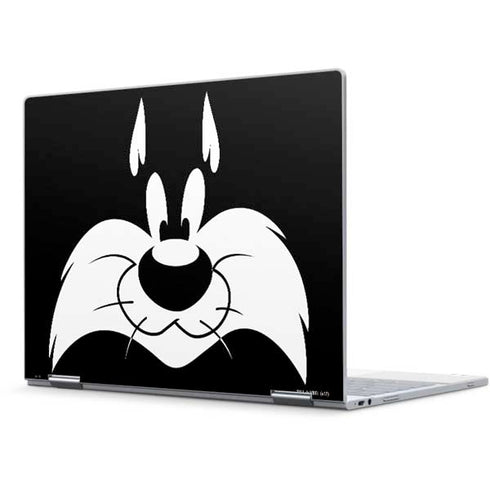 Looney Tunes Sylvester the Cat Black and White Pixelbook Skin